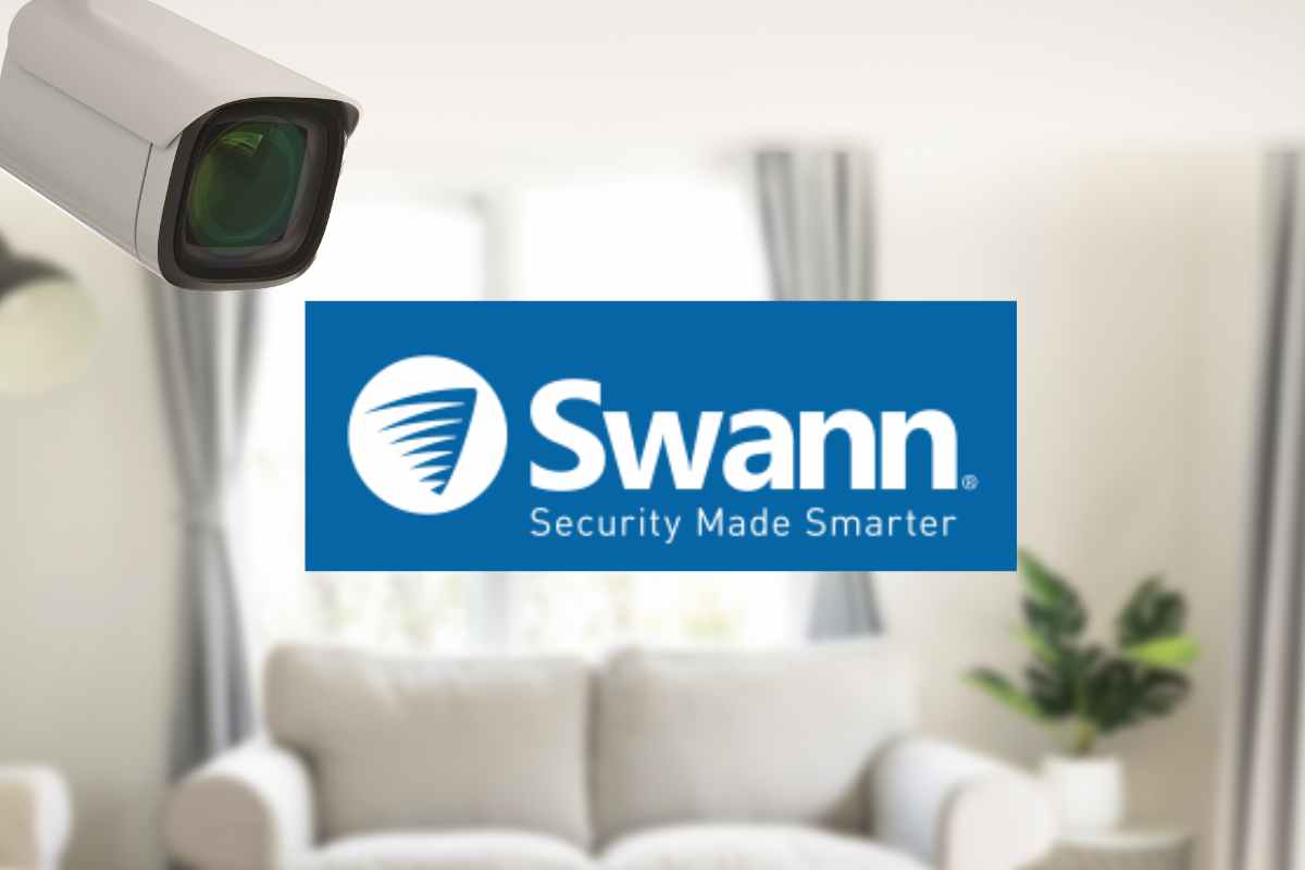 Swann Logo with home security backround